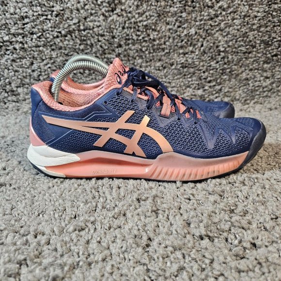 Asics Gel Resolution 8 Womens Size 10 Shoes Blue Athletic Running Sneakers - Picture 1 of 9